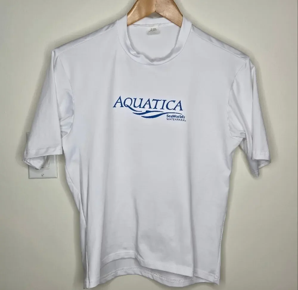 Aquatica SeaWorld White Swim T-shirt For Youth Unisex Small